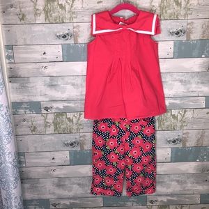 Gymboree 2pc Little Girls Blouse & Capris Size 5